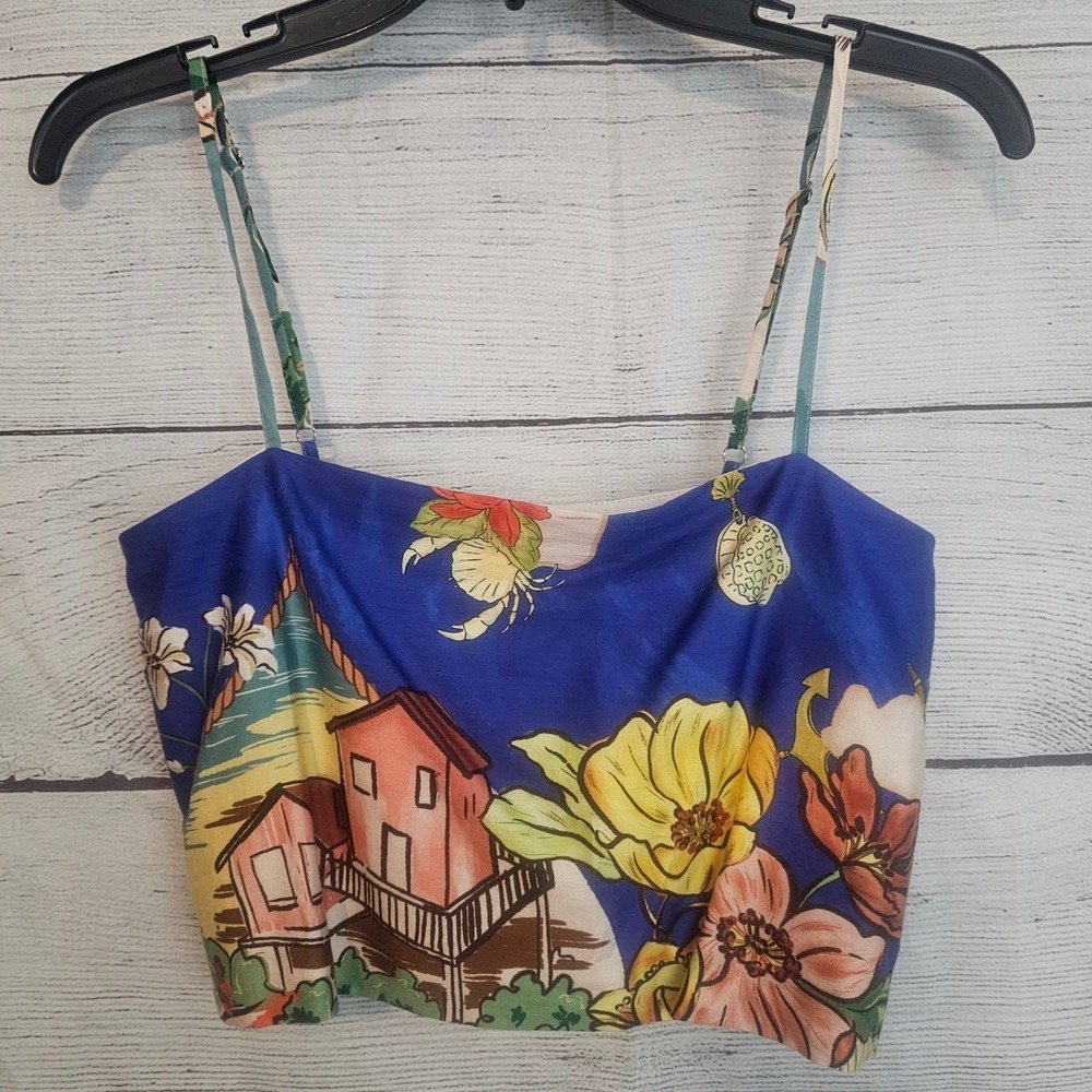 Antonio Melani Sea La Vie Size 0 Ocean Print Callista Crop Top NWT 1364